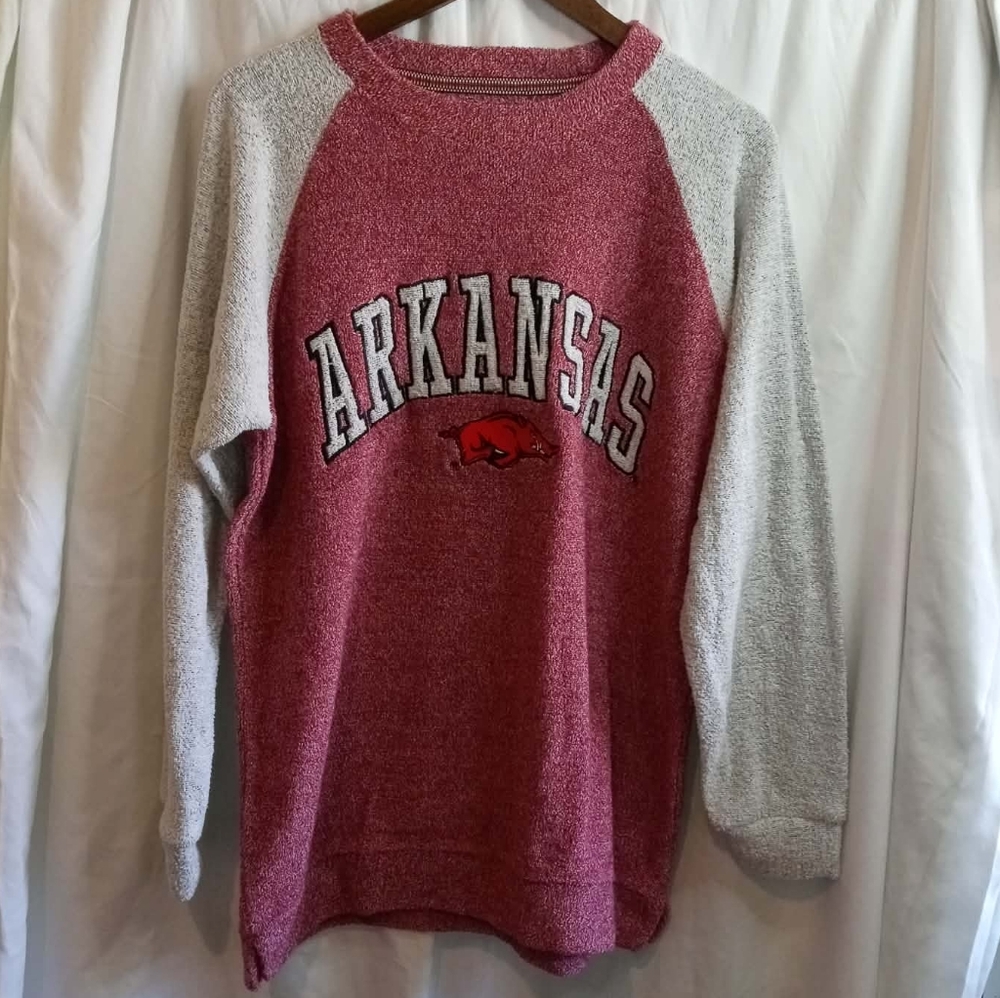 Pressbox Comfy Terry XL Arkansas Razorbacks Pullover Sooie Hogs Football Hockey